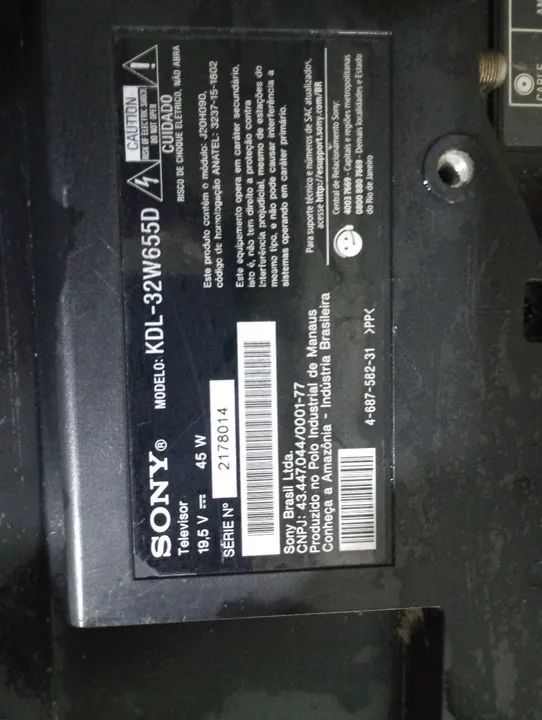Tv Sony para peças 