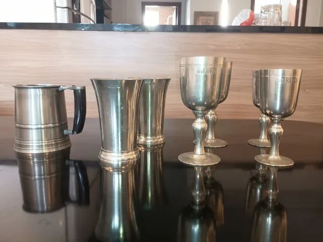 Jogo 7 peças John Somers em Estanho - Copos, Taças e Caneca - Foto 2