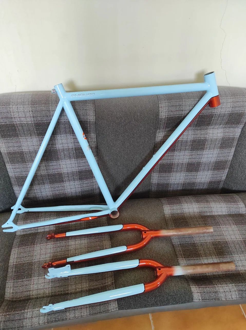 Bicicleta fixa quadro e garfos