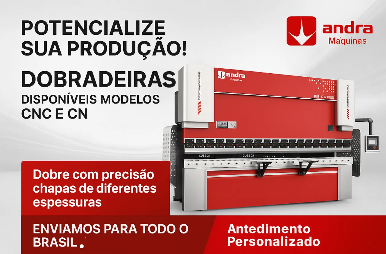 Dobradeira CNC e CN para Dobra de Chapas - Andra Máquinas