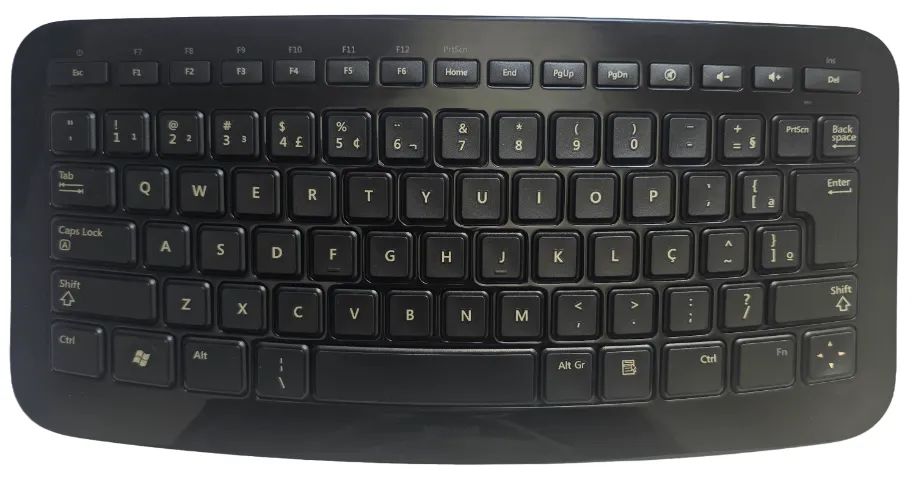 Teclado preto sem fio Microsoft® Arc 1392 (funciona em computador c/ Windows)