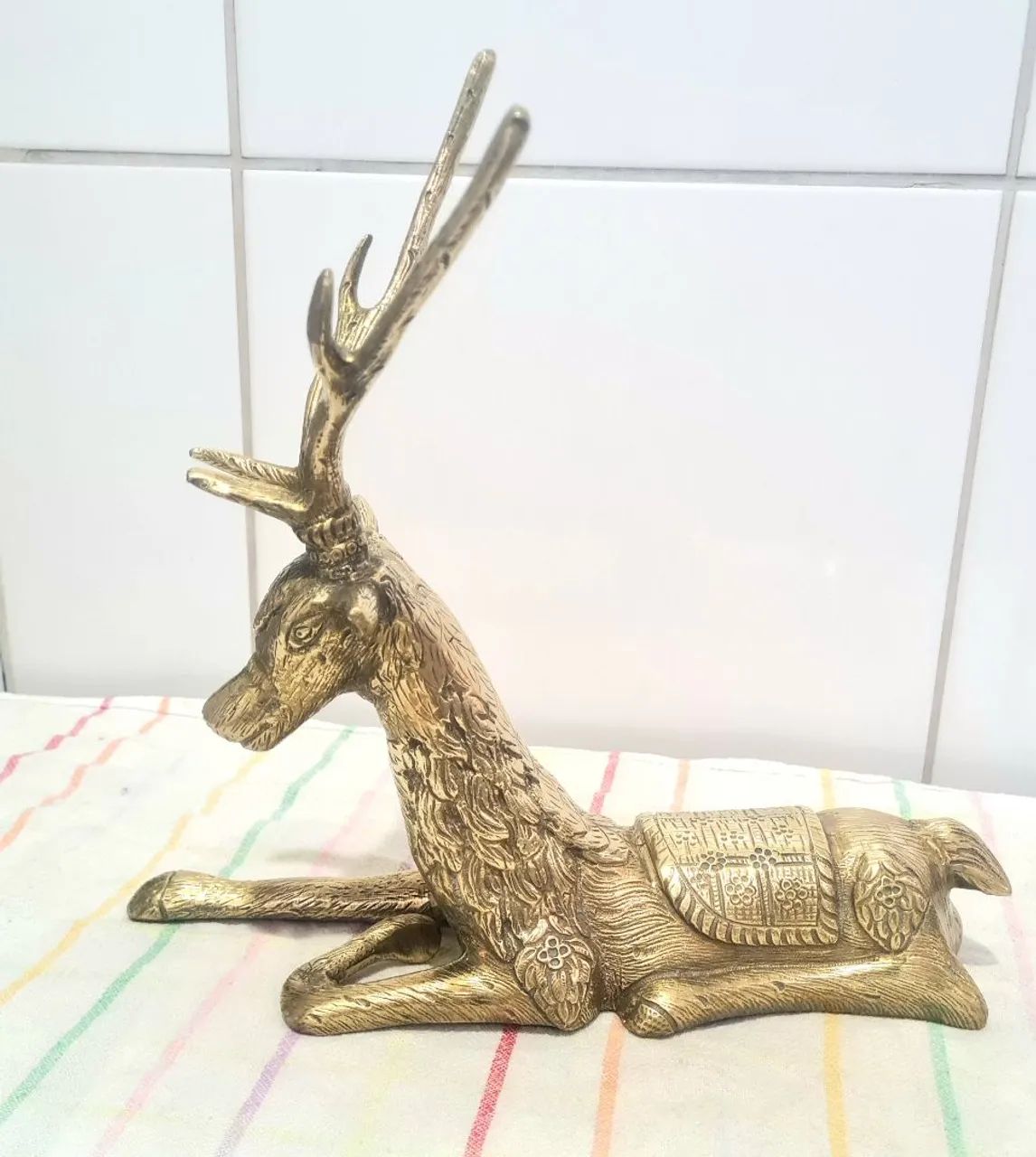 Escultura Cervo em bronze - Decoração de mesa - Foto 2