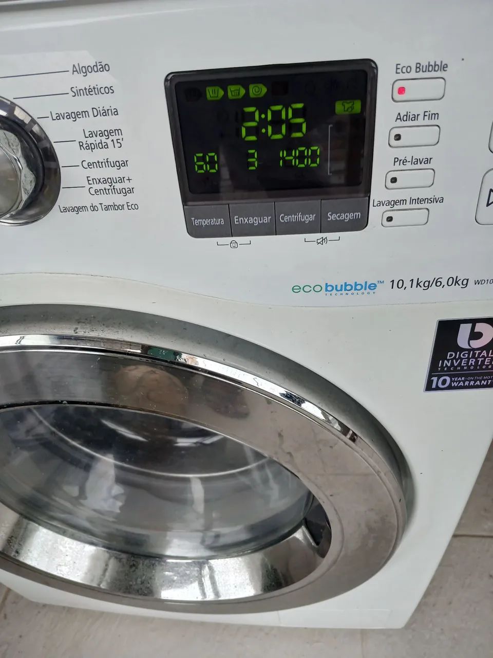 Máquina de Lavar Roupa Samsung Eco Bubble 10,1kg