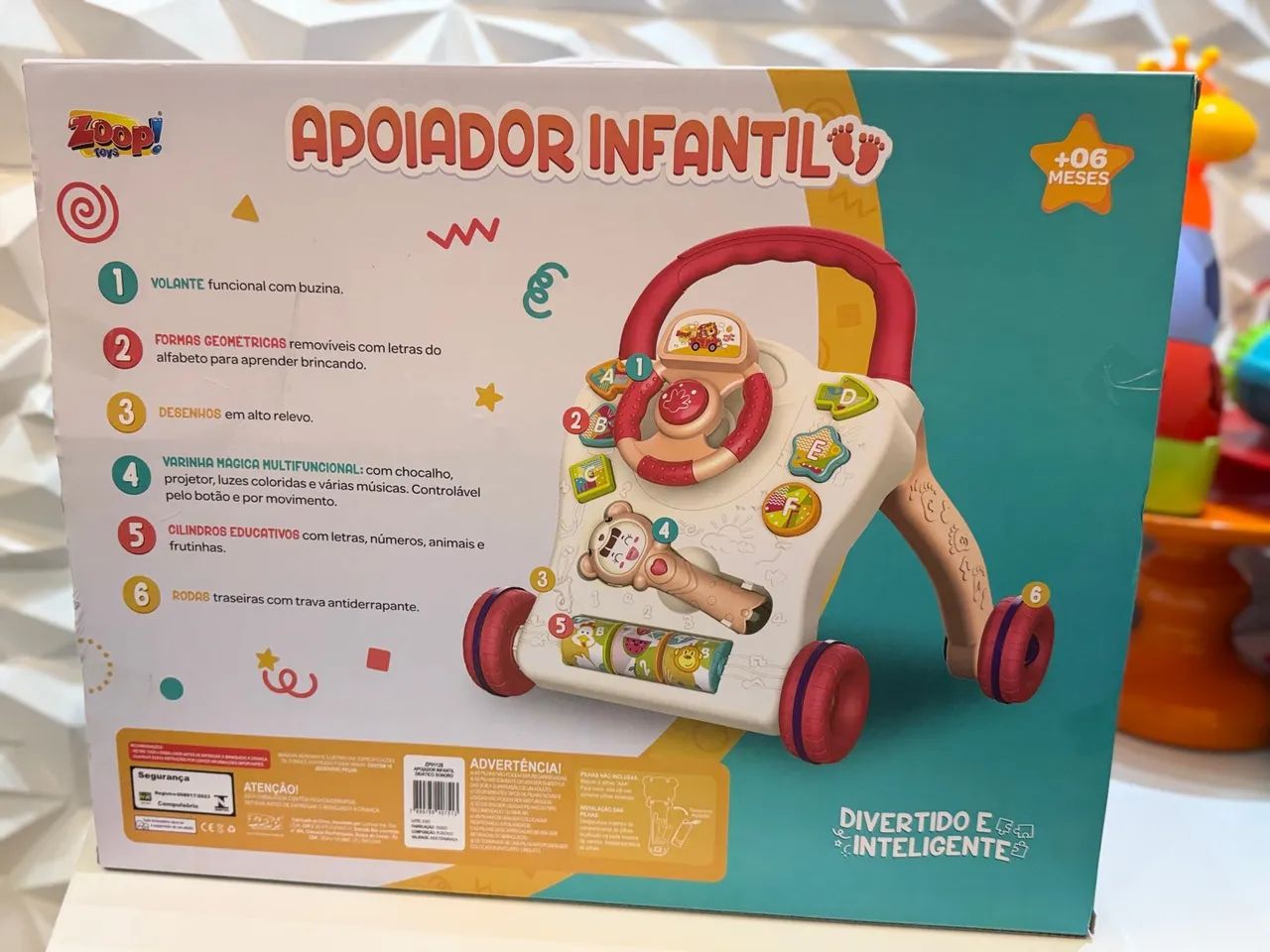 Andados e Apoiador Infantil Didatico Musical Rosa - Zoop Toys