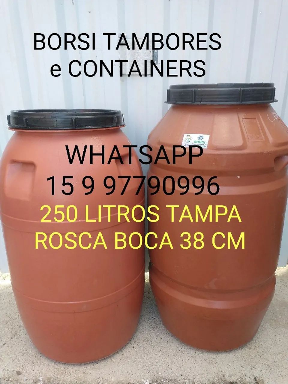 Bombona 200 Litros Tampa Fixa Container IBC Tambor Plastico  - Foto 3