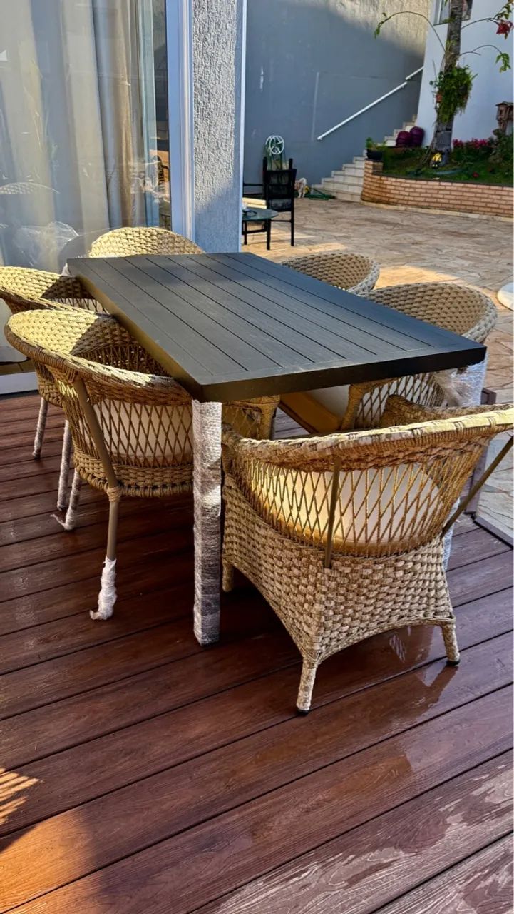 Conjunto de mesa de jantar com 6 cadeiras - Foto 2
