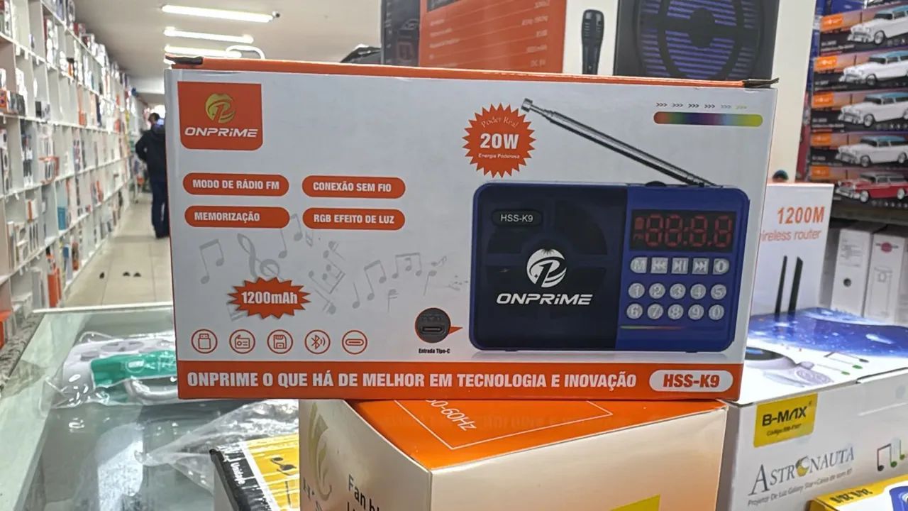 Rádio FM Bluetooth Recarregável Hss-k9