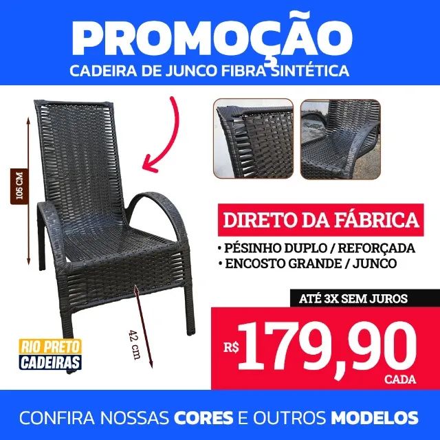 Cadeira de Varanda em Junco - 100% Nova - Reforçada