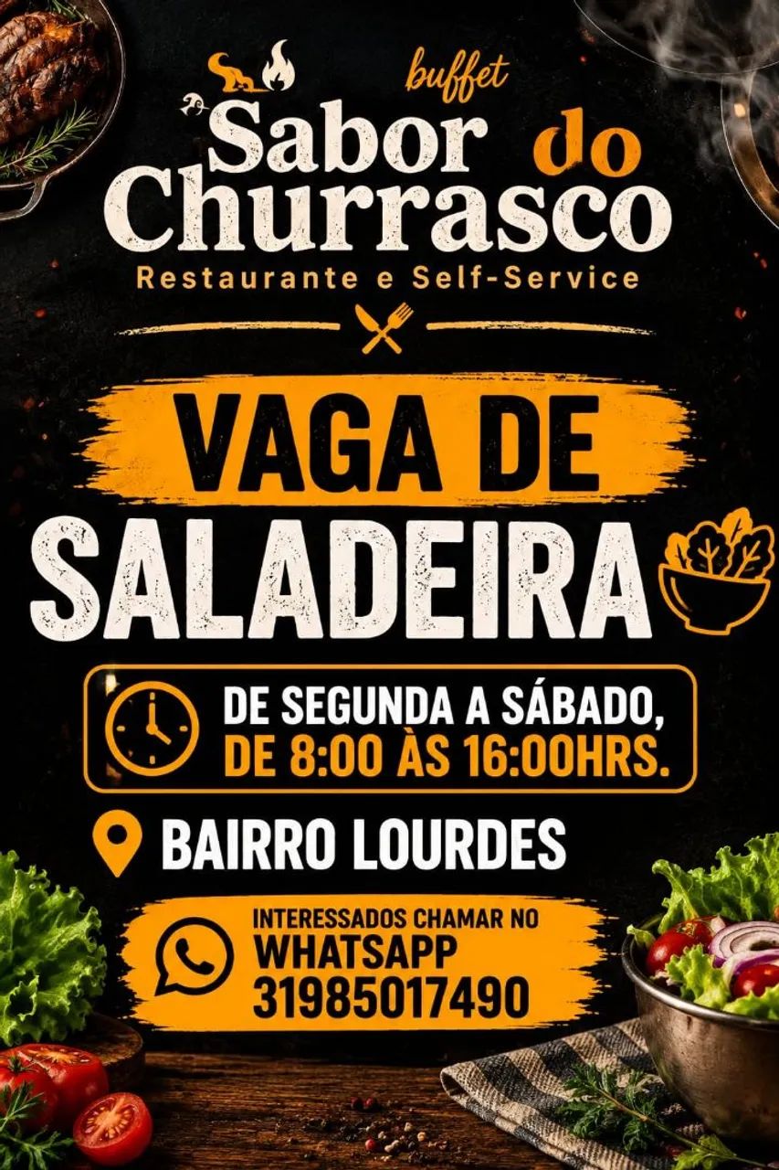 Contrata-se saladeira 