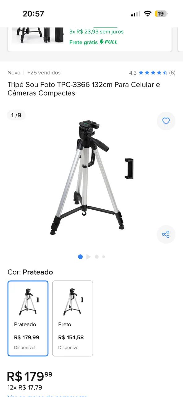 Tripé de câmera  - Foto 5