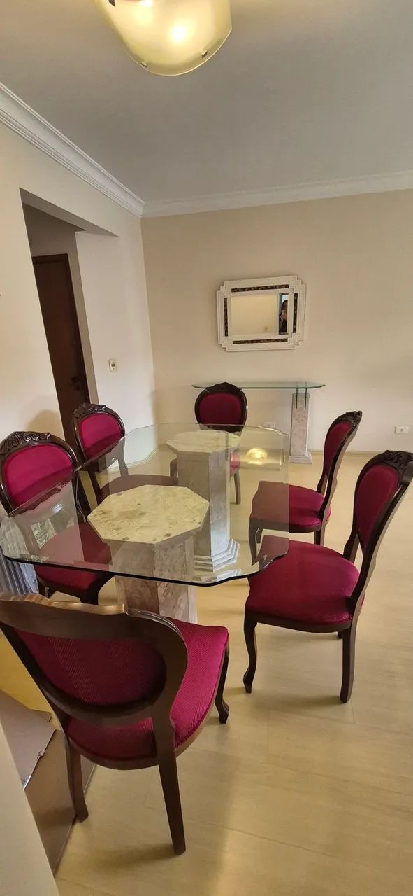 Mesa tampo de vidro com 6 cadeiras - Foto 3