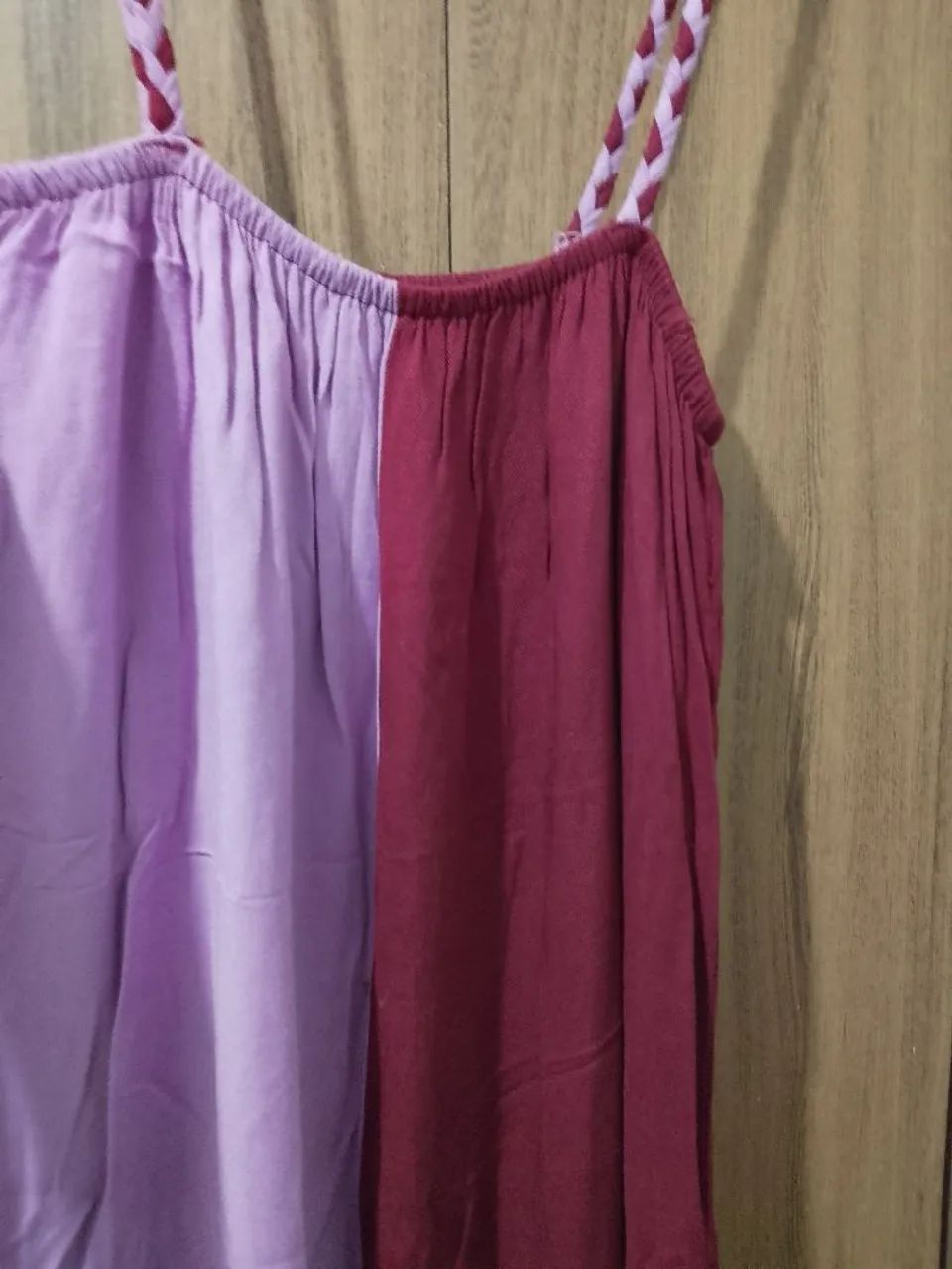 Vestido longo alça traçada bicolor - Foto 2