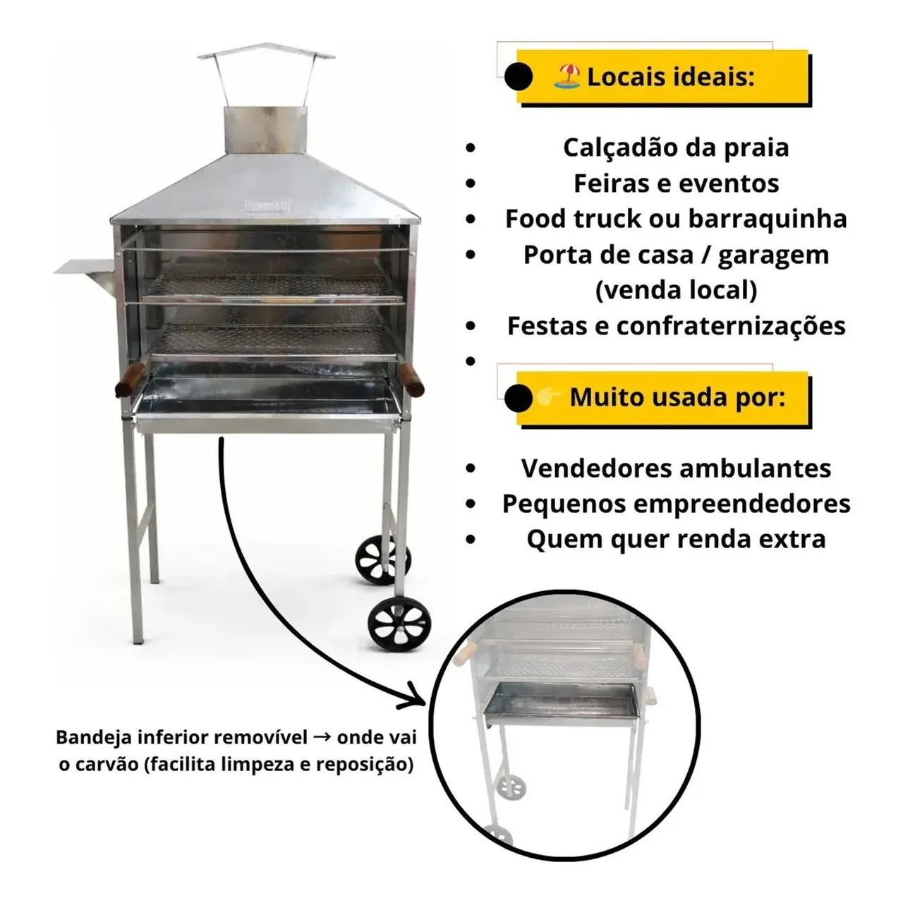 Churrasqueira galvanizada, ótimo preço!!! - Foto 3