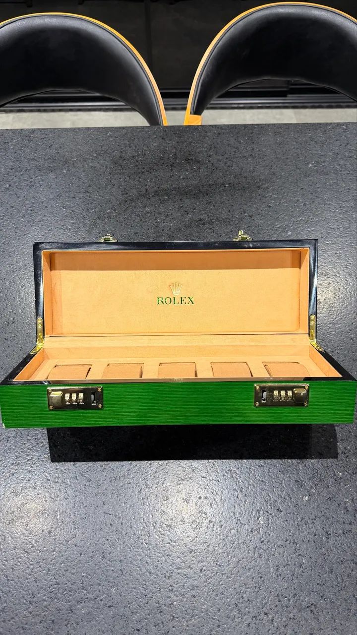 Porta relógios Rolex em madeira nobre, para 5 relógios, nova e sem uso - Foto 5