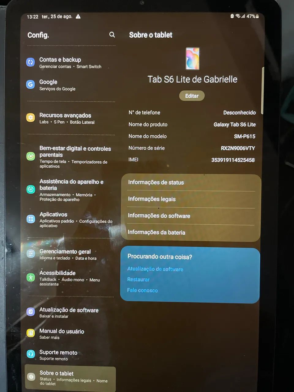 Samsung Galaxy Tab S6 preto Tablet 64 Gb 11 polegadas SEM PEN*** - Foto 3