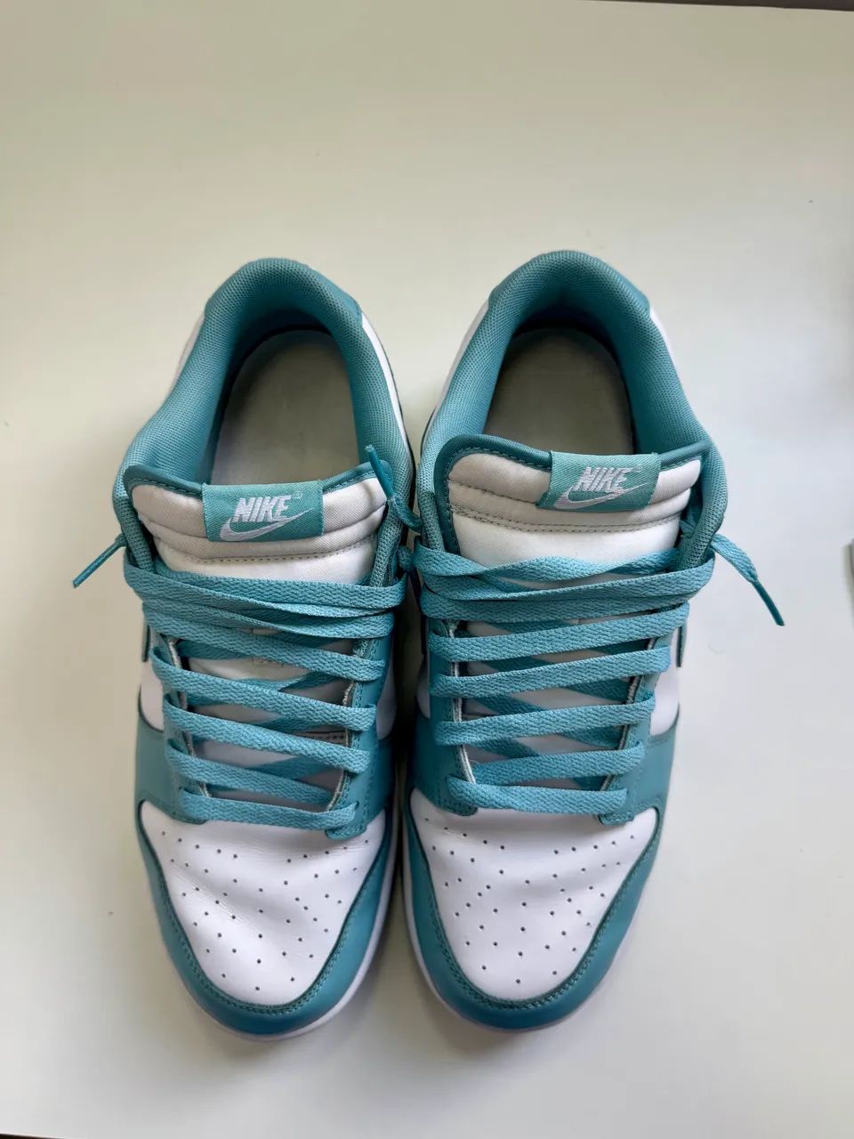 Tenis nike Dunk low retro azul/verde e branco