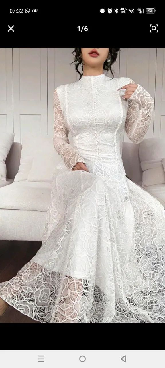 Vestido Branco de Renda Noiva - Foto 4