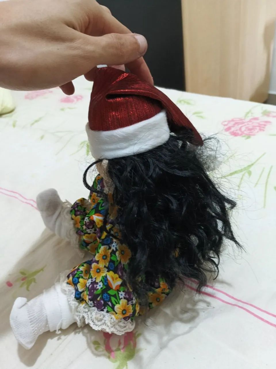 Boneca cabelos longos Natal artesanal  - Foto 5