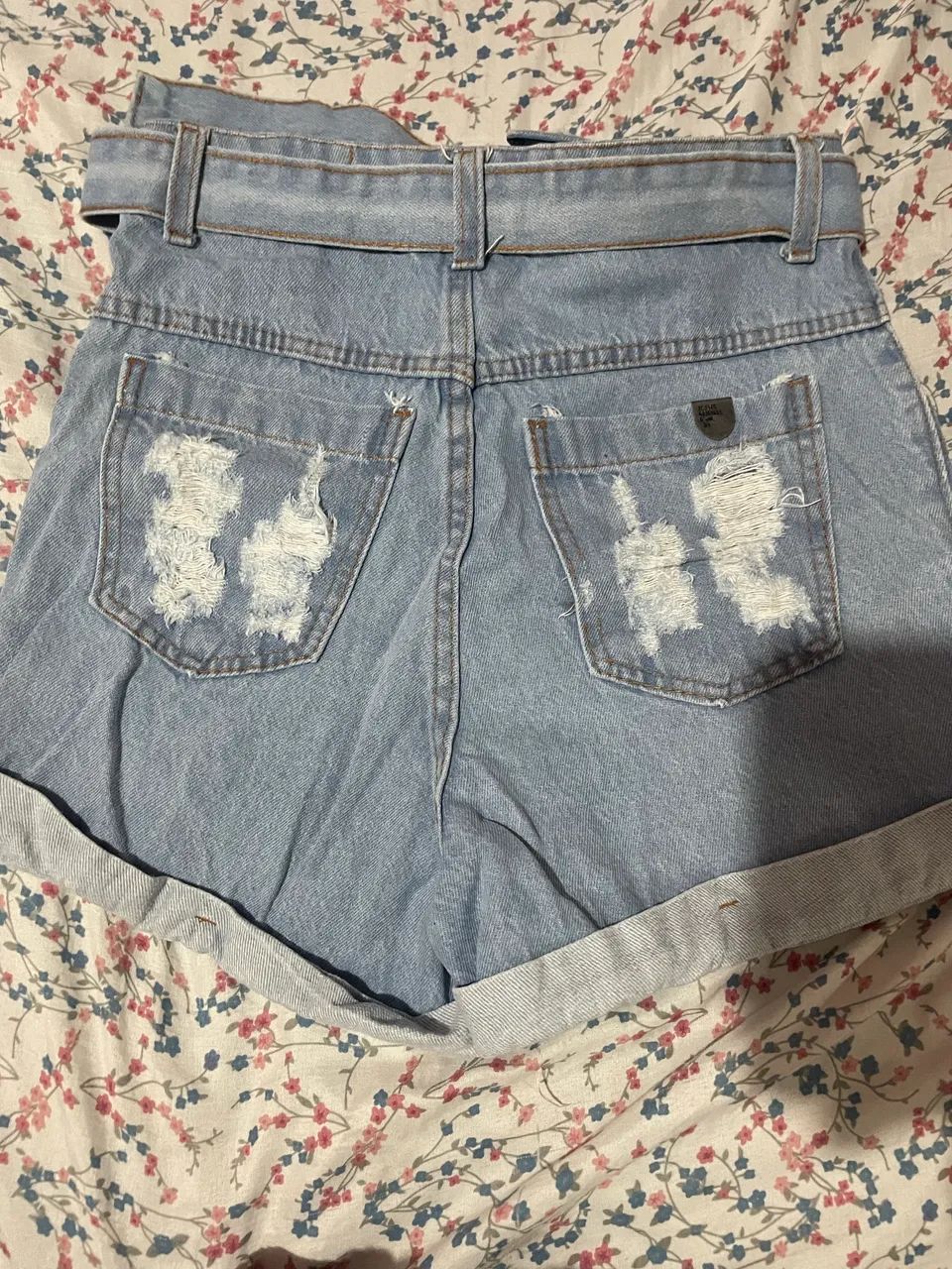 Saia nova bermuda jeans usada uma vez  - Foto 3