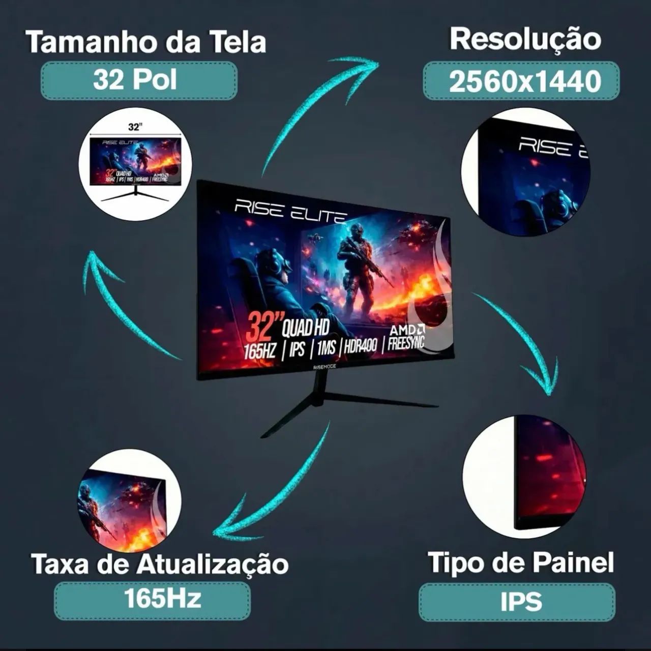 Monitor 32 risemode 2k WQHD - Foto 3
