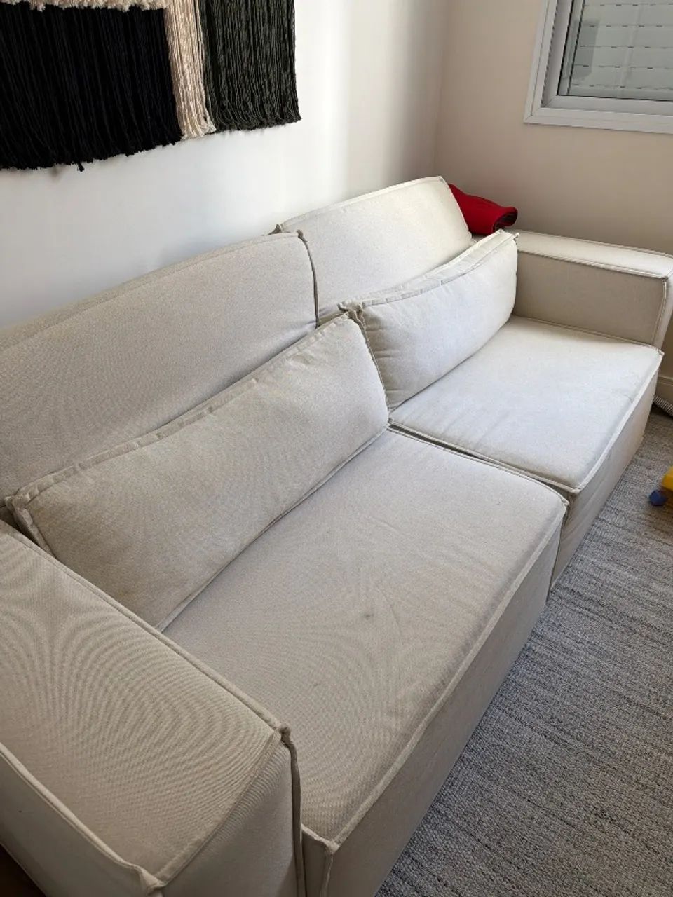 Sofá Retrátil Bege Cru - Foto 3