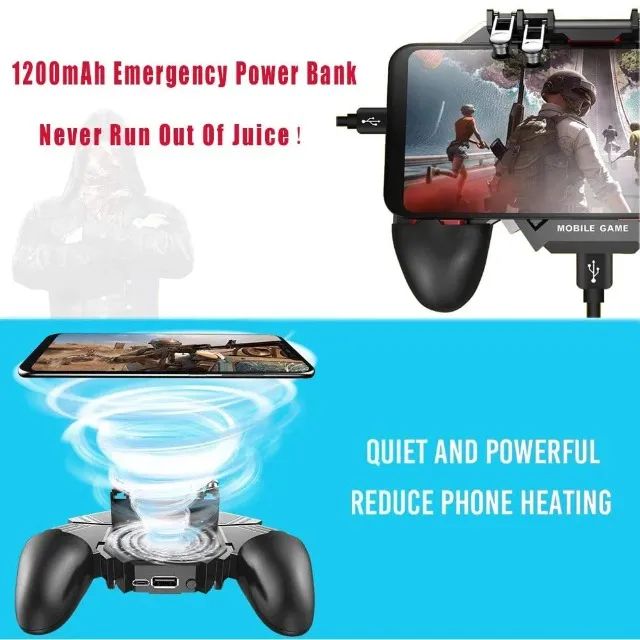 Gamepad ak77 com 4 gatilhos e cooler para celular - Foto 2