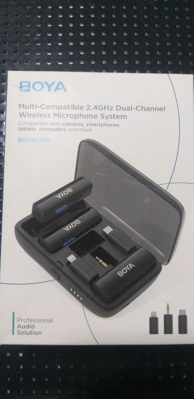 Microfone de lapela BOYA 2.4GHz Dual