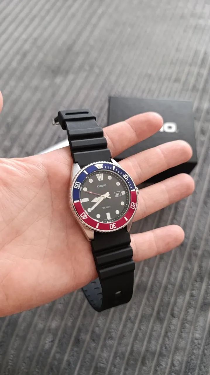 Relógio Casio duro Pepsi 44mm original com caixa  - Foto 2