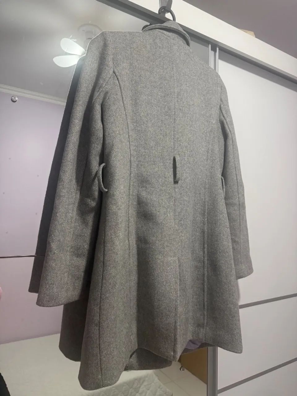 Sobretudo Forever 21 Lã Batida Cinza Mescla Forrado  - Foto 5