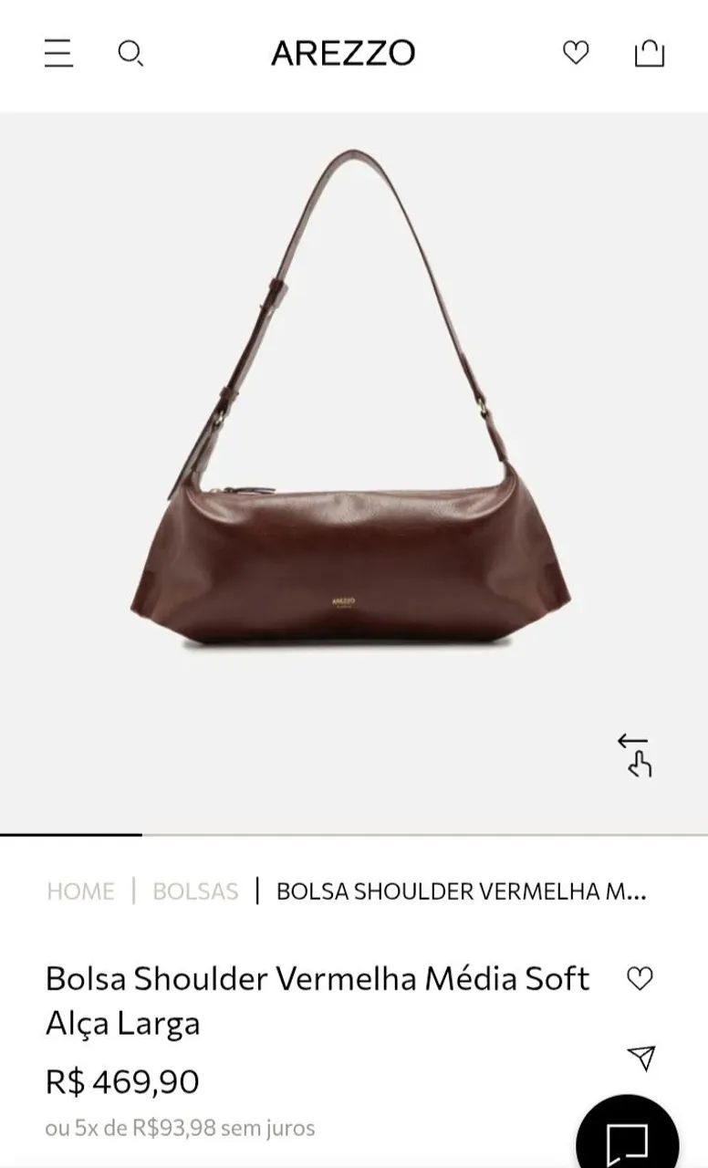 Bolsa média AREZZO com etiqueta 