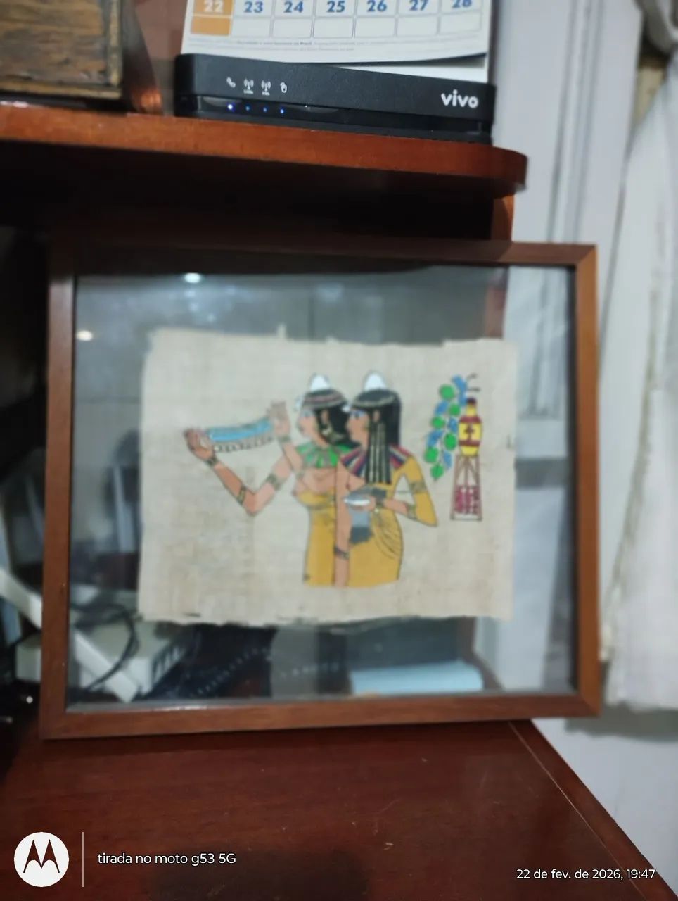 Quadro moldura pergaminho 