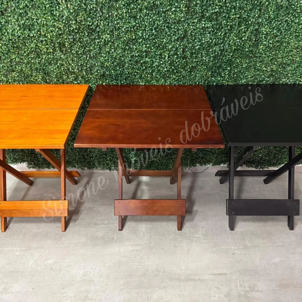 Mesa dobravel 70x70 em madeira maciça - Foto 4