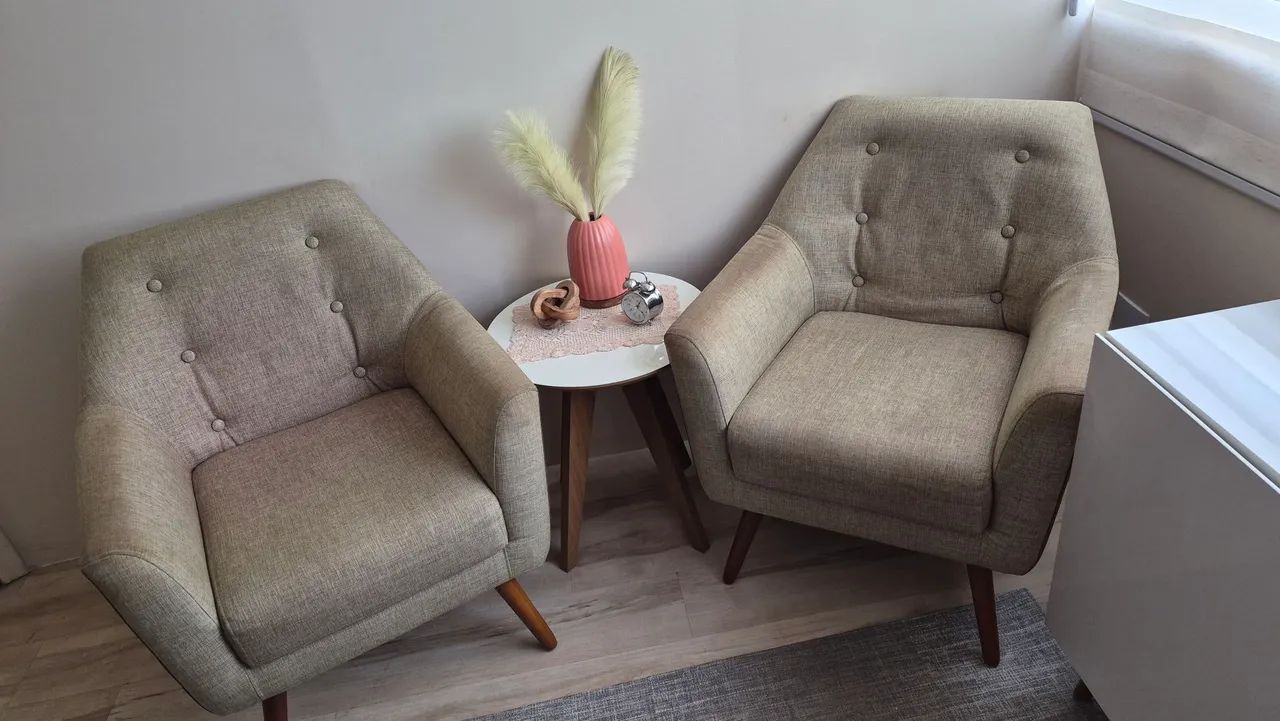 Poltronas em linho marrom  - Foto 2