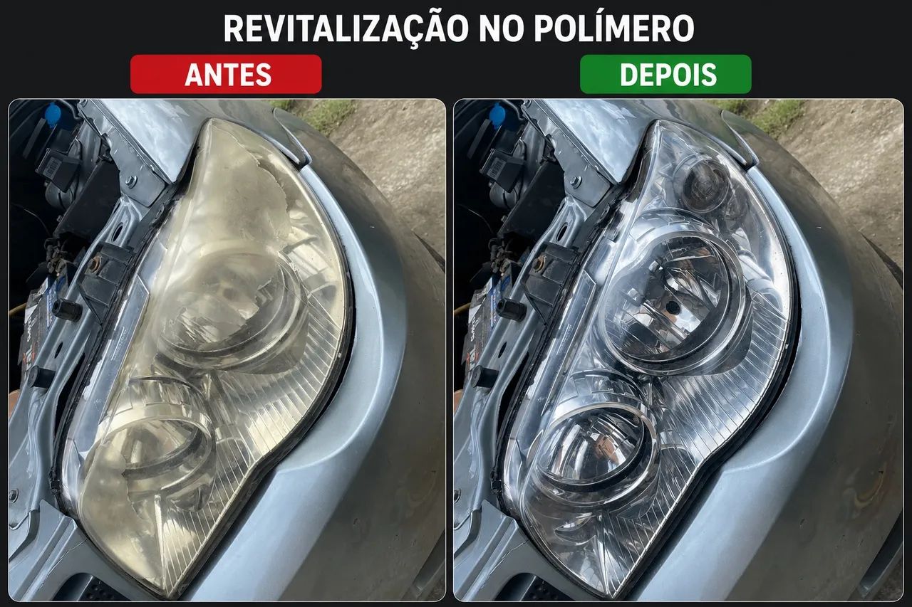 Polimento e revitalização de faróis - Foto 4