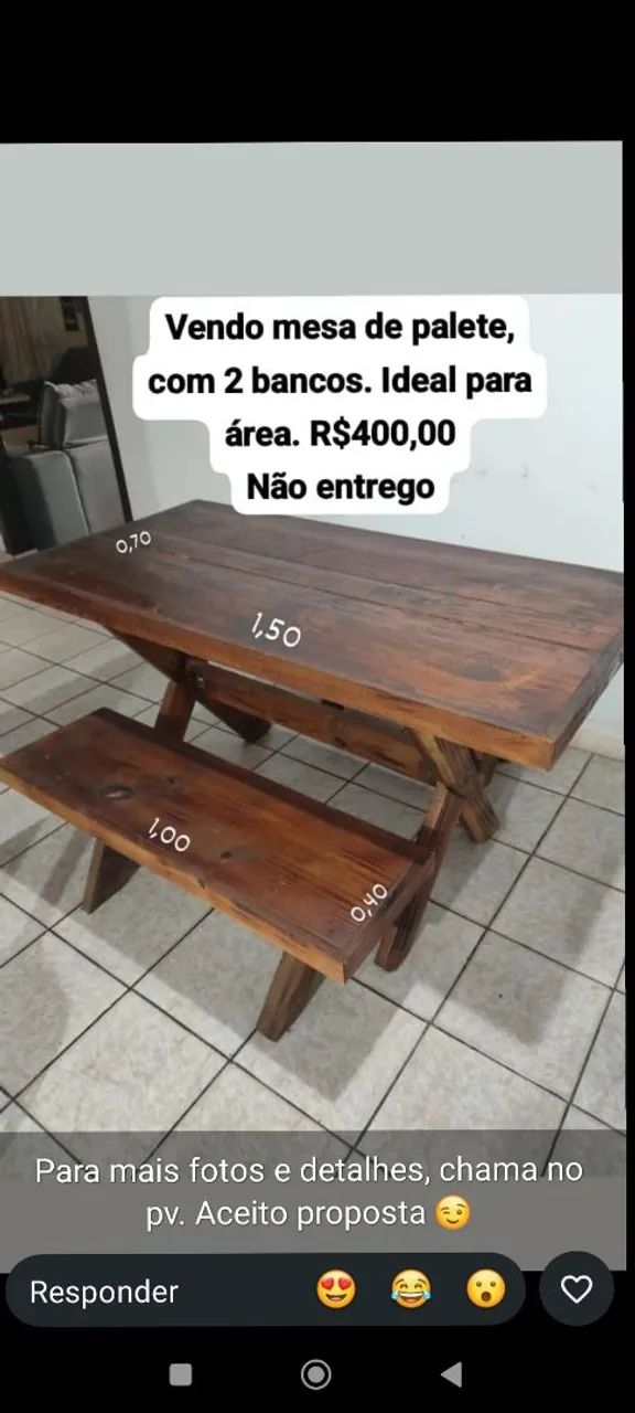 Mesa de palete usada