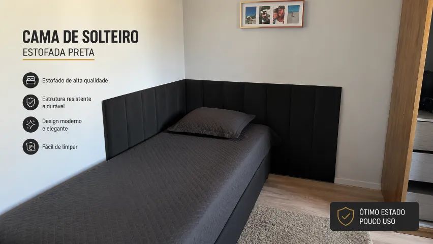 Cama box solteiro com gaveta 