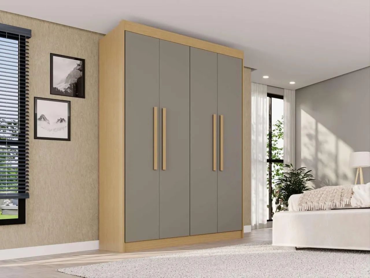 Guarda roupa de solteiro 4 portas 100% mdf - Foto 3