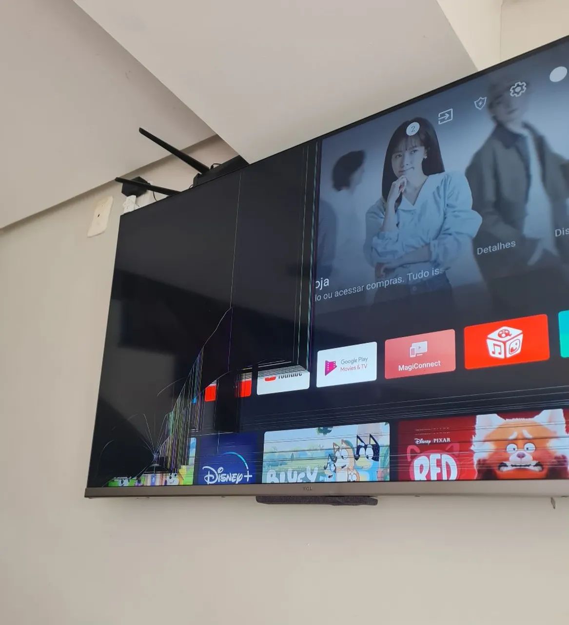 TV SMART COM DEFEITO - Riscos na Tela.55 polegadas SEMI NOVA. Apenas 220.00 ac pix - Foto 3