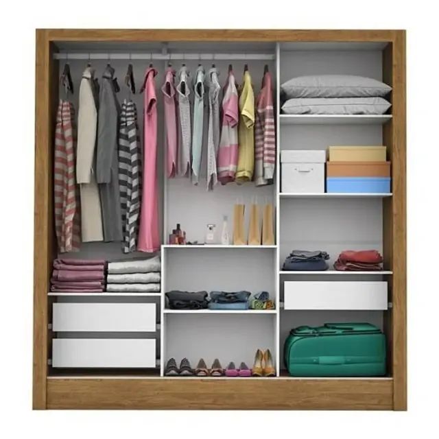 Guarda Roupa Casal Dubai com Espelho e 3 Portas de Correr - Foto 3