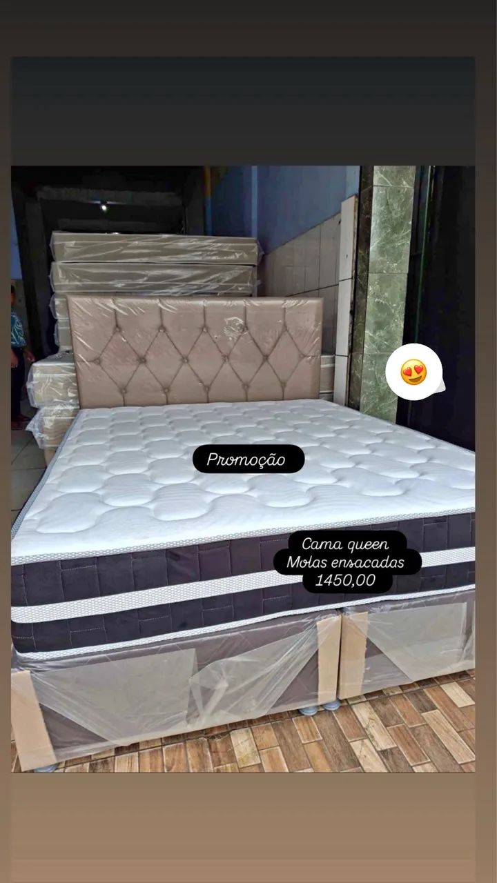 CAMA QUEEN MOLAS ENSACADAS 1450 base separada linda 