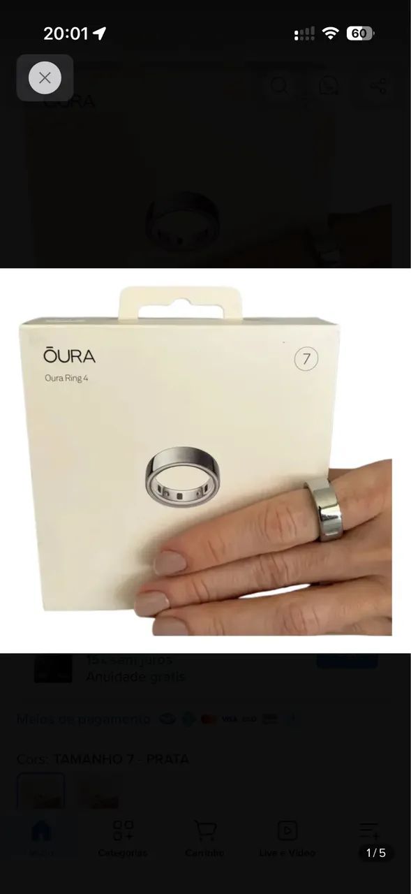 Anel Inteligente Oura Ring 4 Silver (Prata) - Tamanho 13   - Foto 5