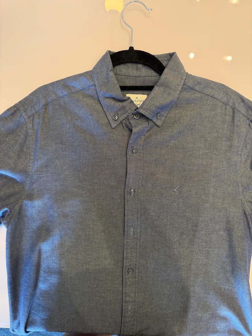Camisa Oxford Brooksfield Cinza - Foto 3