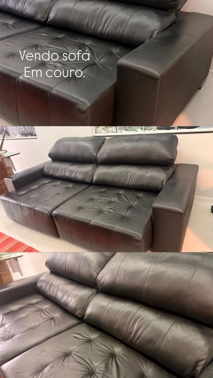 Sofá em couro retrátil 
