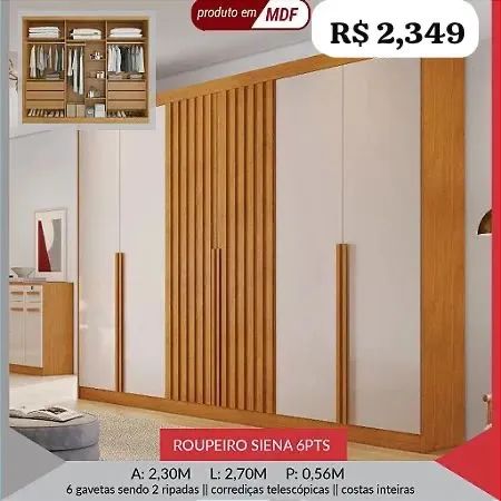Guarda Roupa Siena MDF  - Foto 2