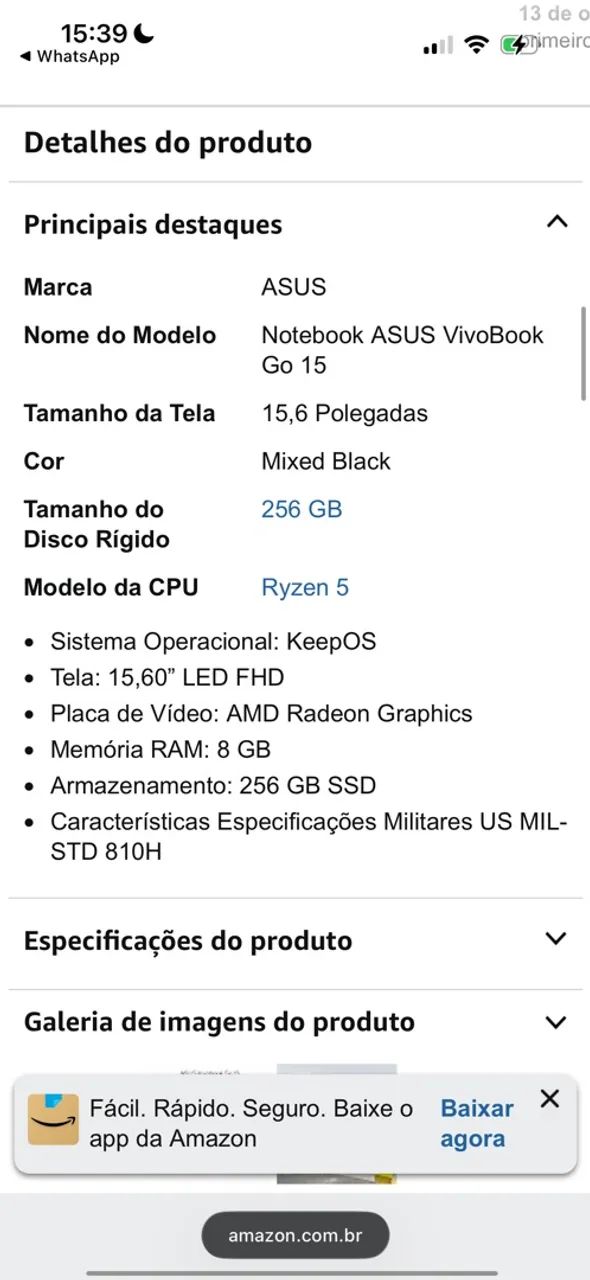 Notebook Asus Vivobook Go 15 - Foto 4