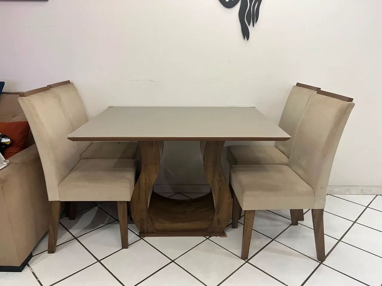 Mesa tampo em vidro 1,20x0,90