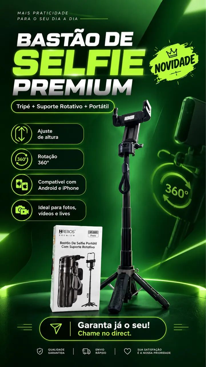 Bastão de Selfie Premium 