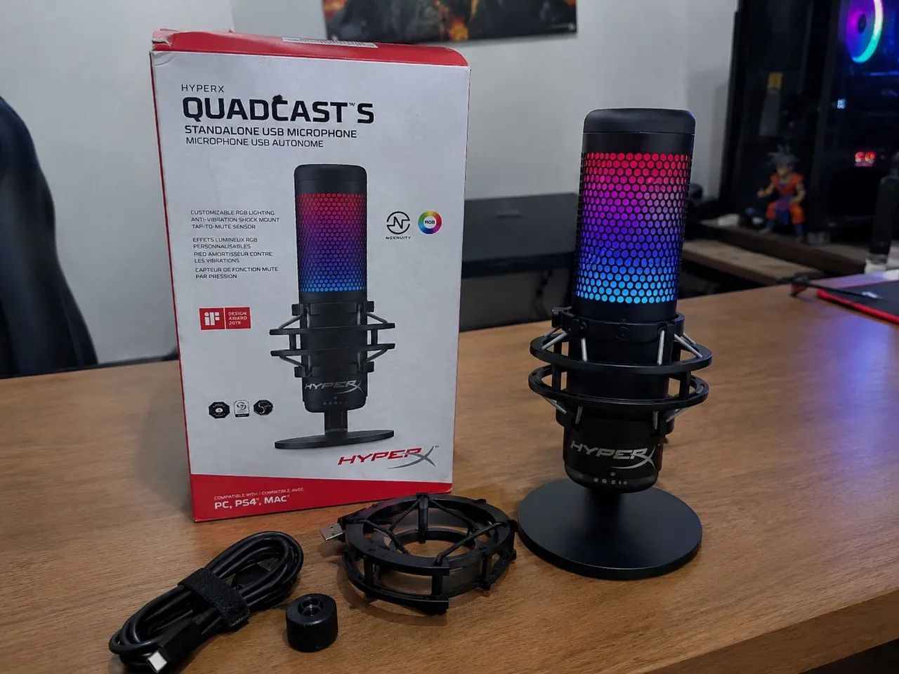 Microfone USB Gamer _ HyperX QuadCast S RGB