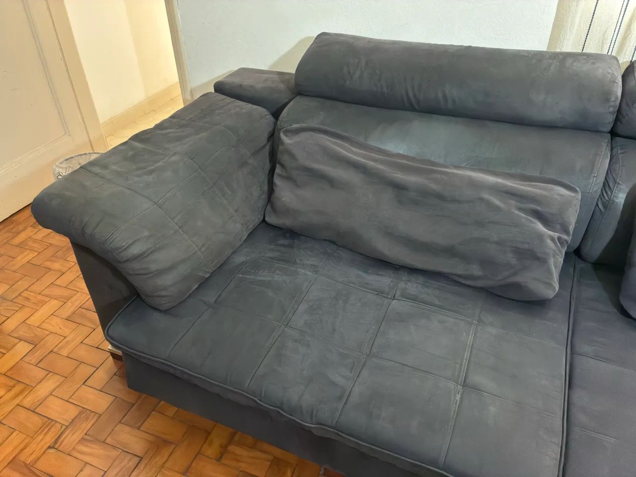 Sofá Retrátil 2 Lugares Grande 2,10 m - Cinza - Foto 4