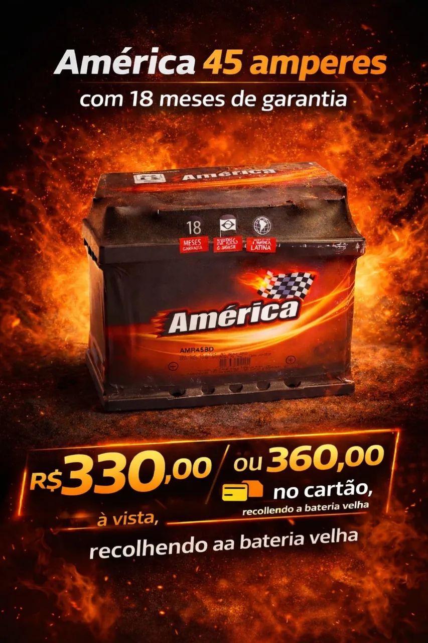 Bateria América 45Amp 18 Meses De Garantia $329,99